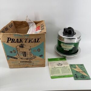 Vintage Prakt-Kal #650 Green Glass Vaporizer Humidifier MCM w/ Manual *NO cord*